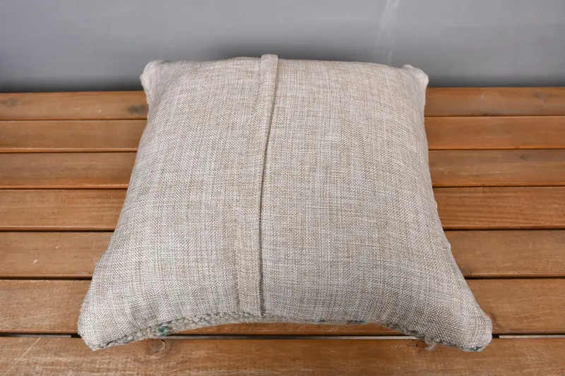 Boho Pillow, Lounge Throw Pillow Sham, Vintage Kilim Throw Pillow, 14x14 Beige Cushion Case, Kilim Pillow, Pillow Sham - 5