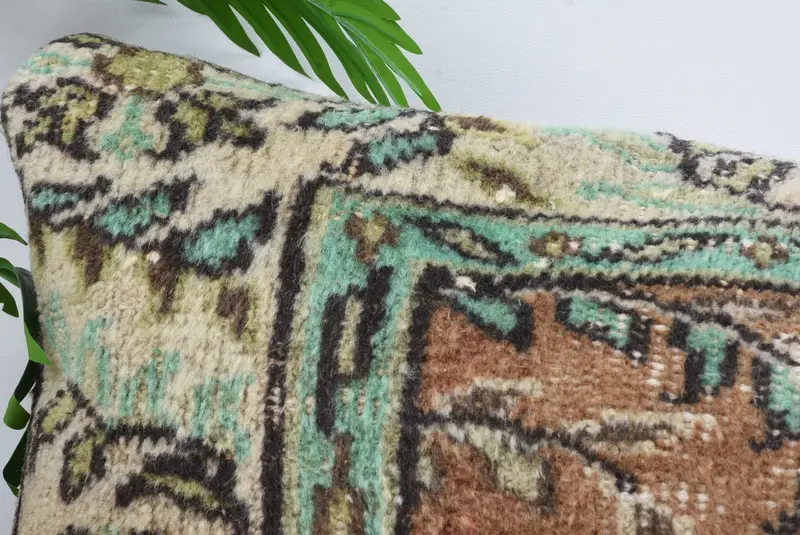 Pillow, Neutral Throw Pillow Cover, Chair Cushion Cover, Turkish Kilim Pillow, Vintage Pillow, Vintage Kilim Throw Pillow, 16x48 Brown Cushion Case - 2