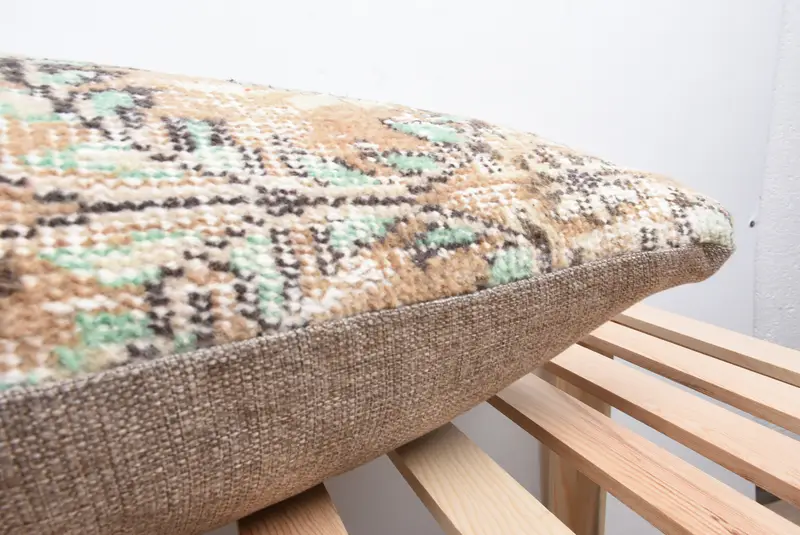Pillow, Neutral Throw Pillow Cover, Chair Cushion Cover, Turkish Kilim Pillow, Vintage Pillow, Vintage Kilim Throw Pillow, 16x48 Brown Cushion Case - 7