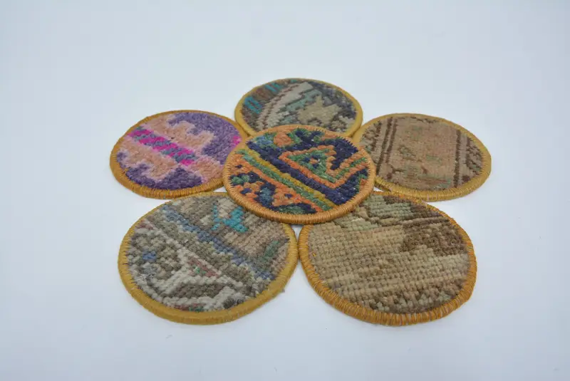 Brown and Bronze Woven Coaster Set, Durable and Stylish Coasters