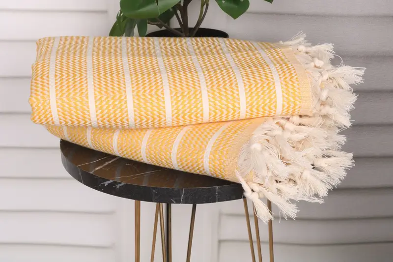 Bridal Shower Favor, 70x40 Cotton Striped Towel, Turkish hand towel, Large Turkish Towel, Bridesmaid Gift, Soft and absorbent Turkish towel - 3