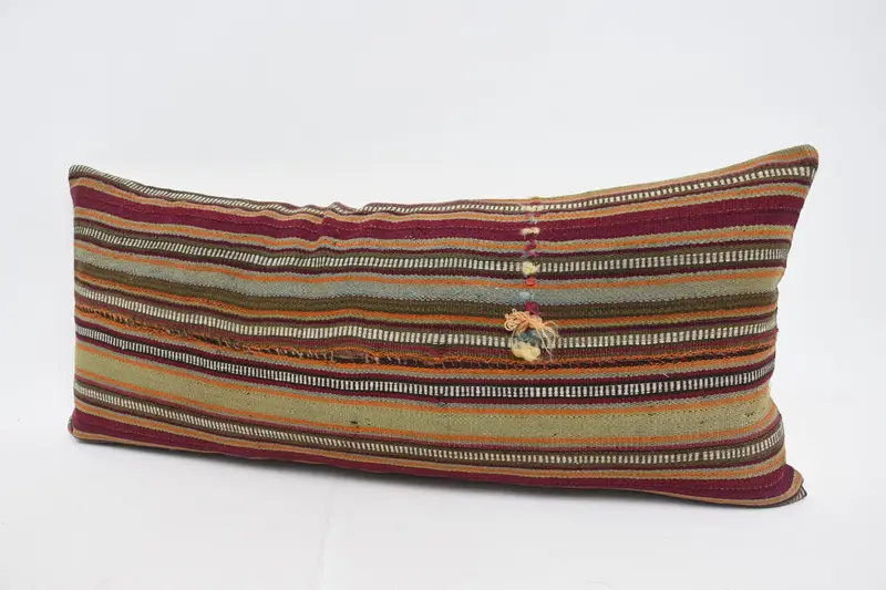 Farmhouse Cushion, 16x36 Orange Cushion Cover, Antique Pillows, Cushion Case, Kilim Pillow, Tribal Pillow, Home Decor Pillow, One Of A Kind Pillow - 4
