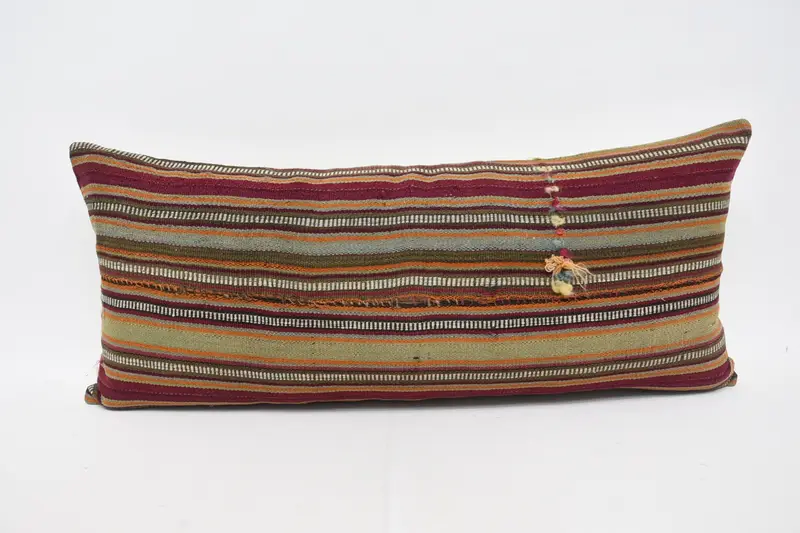 Farmhouse Cushion, 16x36 Orange Cushion Cover, Antique Pillows, Cushion Case, Kilim Pillow, Tribal Pillow, Home Decor Pillow, One Of A Kind Pillow - 1