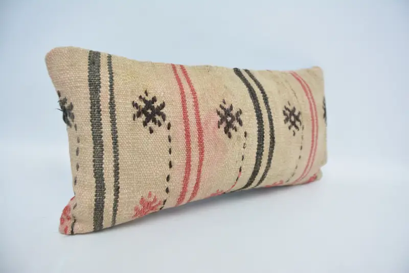 Geometric Embroidered Pillow, 12x24 Inches Decorative Pillow - 3