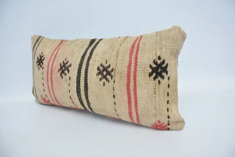 Geometric Embroidered Pillow, 12x24 Inches Decorative Pillow - 4