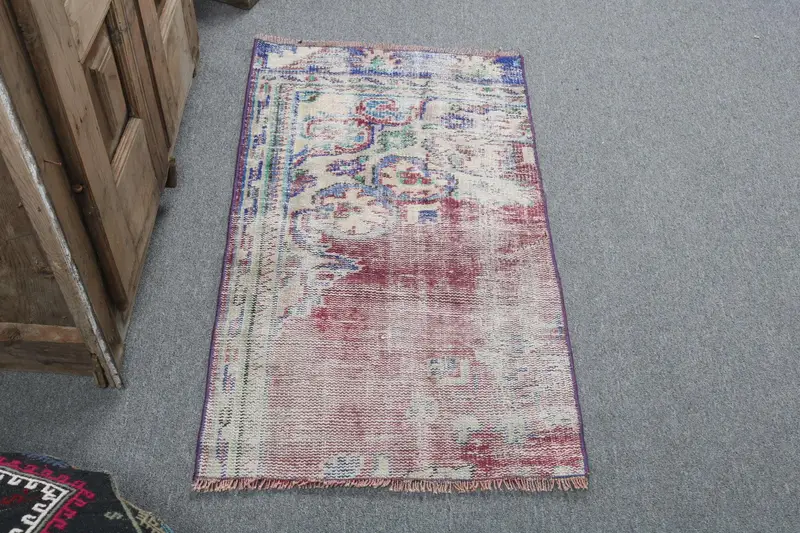 ヴィンテージ トルコ スモール ラグ 59x105cm レッド Oushak ラグ - 1