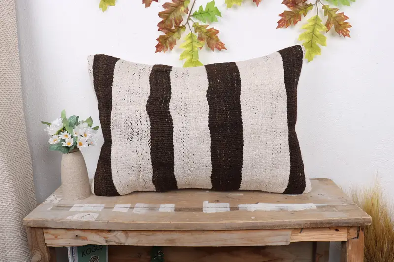 Pillow for Couch, Kilim Pillow Cover, Pillow Cover, Interior Designer Pillow, Customized Cushion Cover, 16x24 Beige Cushion - 1
