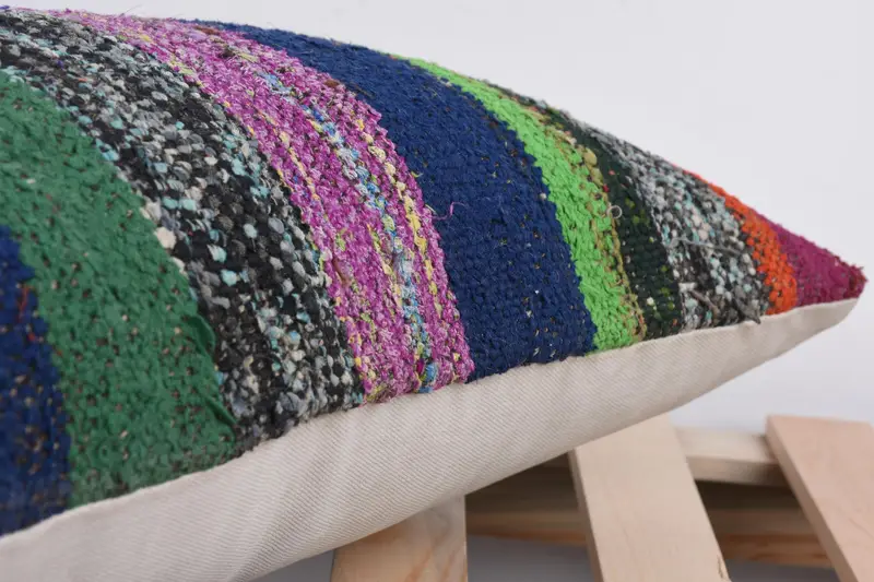 Handmade Throw Cushion, Kilim Pillow Cover, Interior Designer Pillow, Boho Pillow, Custom Cushion Cover, 12x24 Green Cushion Case, Cushion Cover - 7