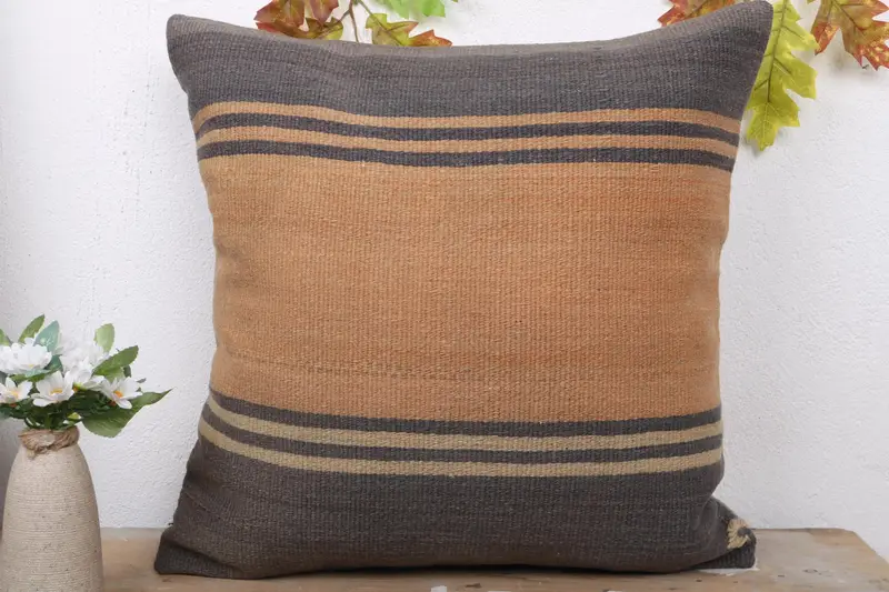 Antique Pillows, Kilim Pillow, 20x20 Gray Cushion, Cushion Cover, Vintage Throw Cushion, Aesthetic Cushion Case, Throw Kilim Pillow - 2