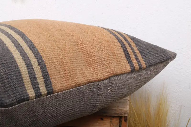 Antique Pillows, Kilim Pillow, 20x20 Gray Cushion, Cushion Cover, Vintage Throw Cushion, Aesthetic Cushion Case, Throw Kilim Pillow - 6