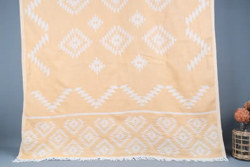 Personalized Turkish Beach Towel Light Orange Organic Cotton, 36x71 Inches