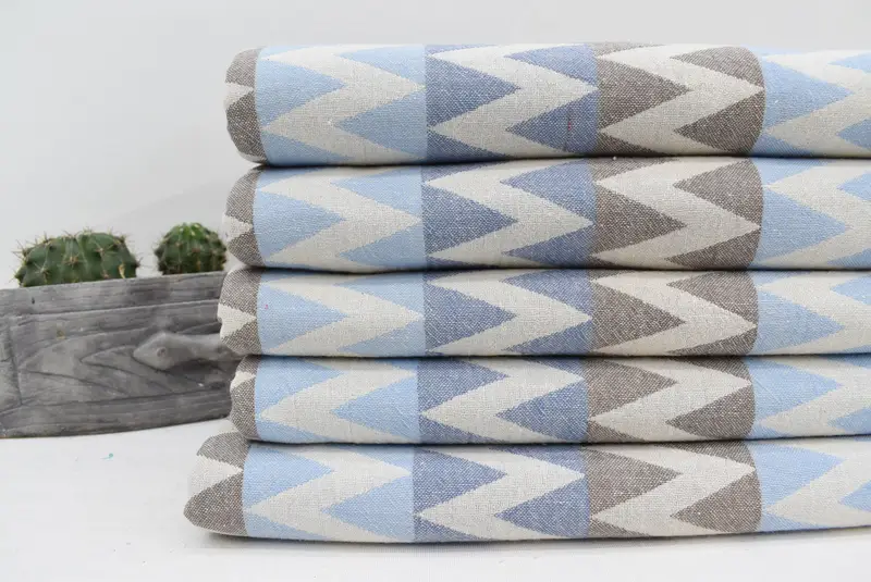 Peshtemal, First Wedding Anniversary Gift, Absorbent Turkish towel, 70x40 Cotton Zigzag Design Towel, Best Beach Towel, Turkish hand towel - 2