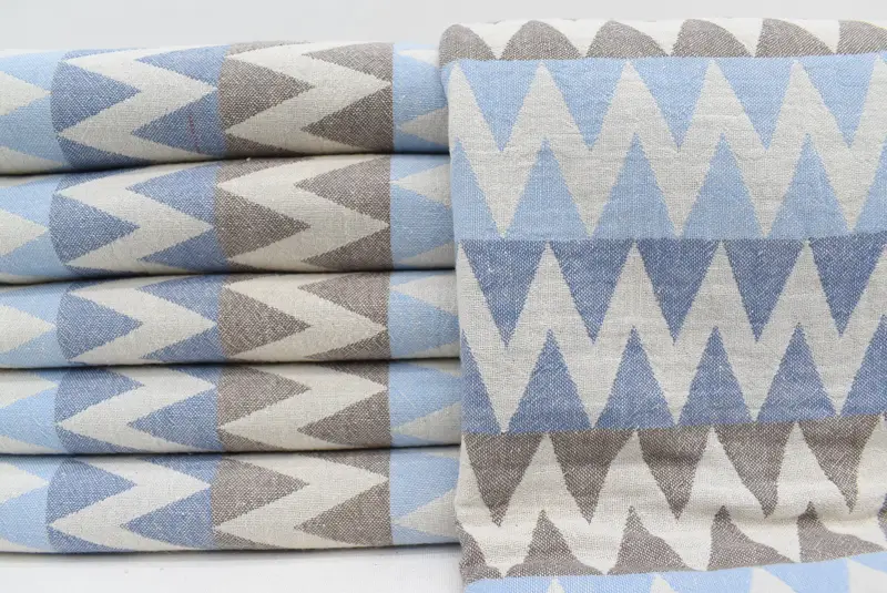 Peshtemal, First Wedding Anniversary Gift, Absorbent Turkish towel, 70x40 Cotton Zigzag Design Towel, Best Beach Towel, Turkish hand towel - 1
