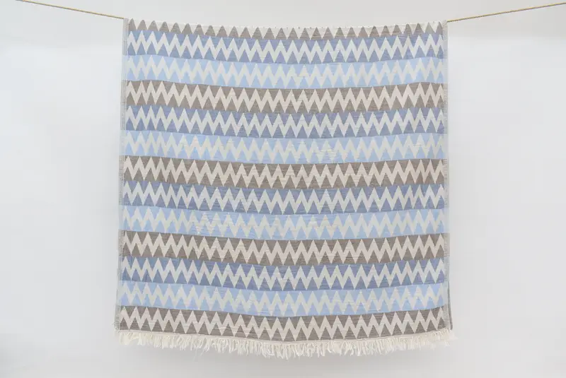 Peshtemal, First Wedding Anniversary Gift, Absorbent Turkish towel, 70x40 Cotton Zigzag Design Towel, Best Beach Towel, Turkish hand towel - 6