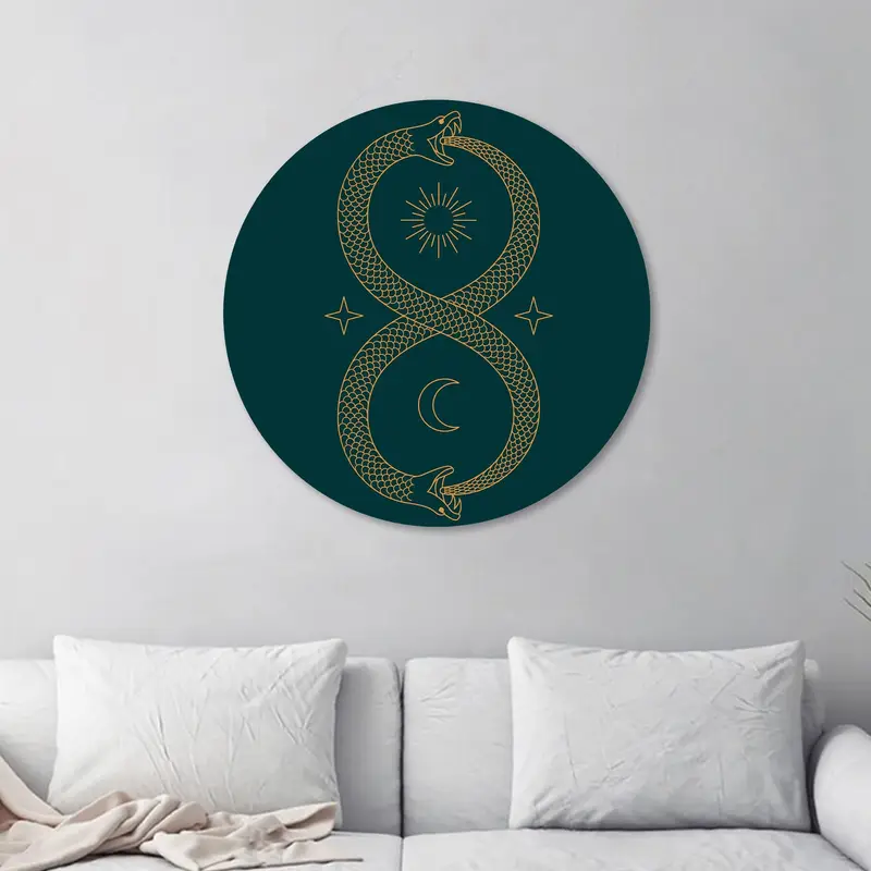 インフィニティツインフレームスネーク陰陽プリントキャンバスアート