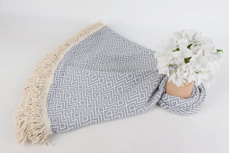 Wedding Favors, Bachelor Bachelorette Party Favors, Bath towel, Custom Turkish Towel, 64x64 Cotton Round  Diamond Towel, Wedding Shower Gift - 6
