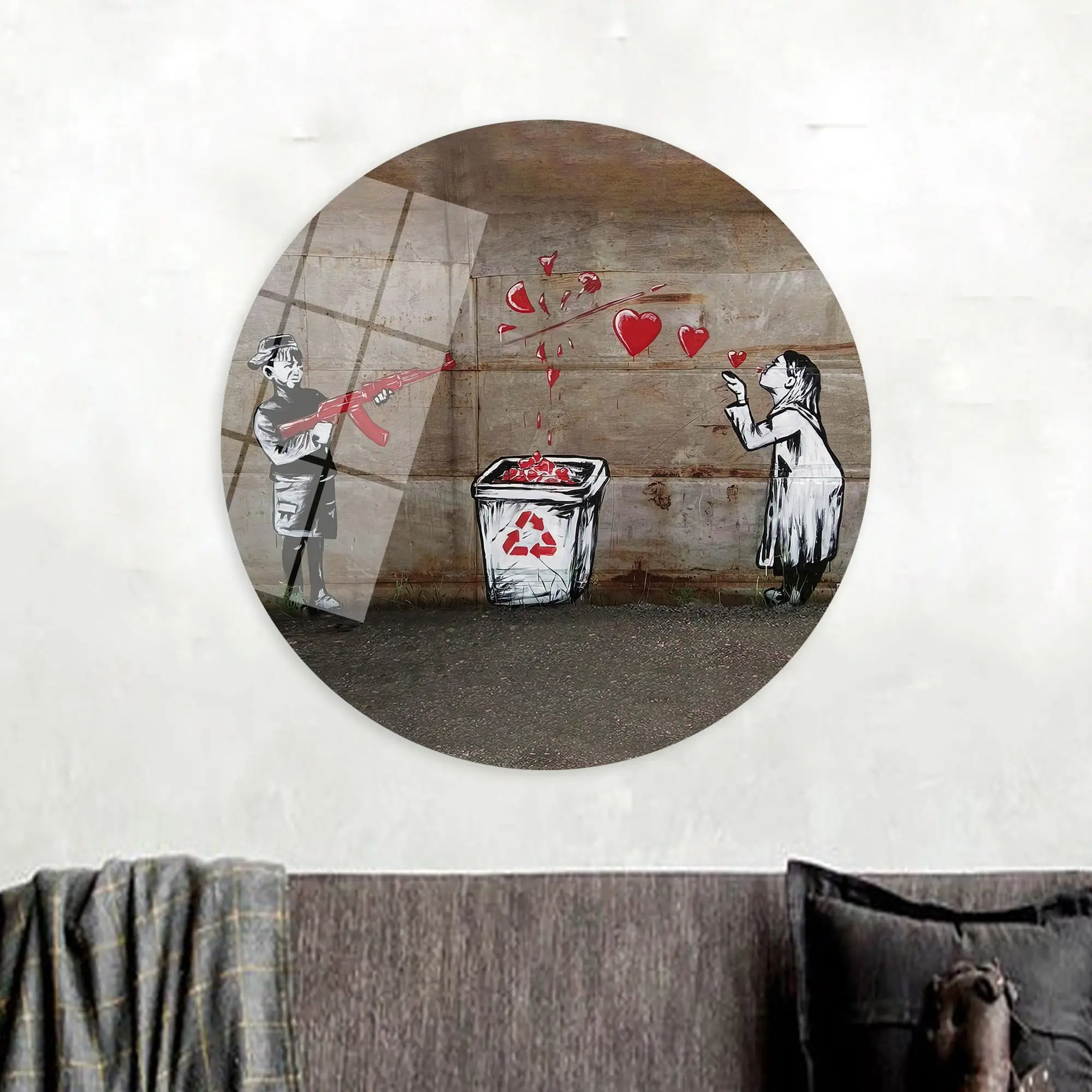 Banksy Love Graffiti Kanvas: Mekanınız için Basılı Sanat - 1