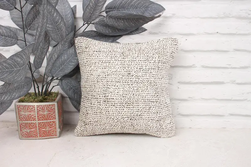 Antique Pillows, Ethnical Kilim Rug Pillow, Pillow, 12x12 Brown Cushion, Sofa Bolster Cushion Cover, Comfy Throw Pillow, Interior Designer Pillow - 1