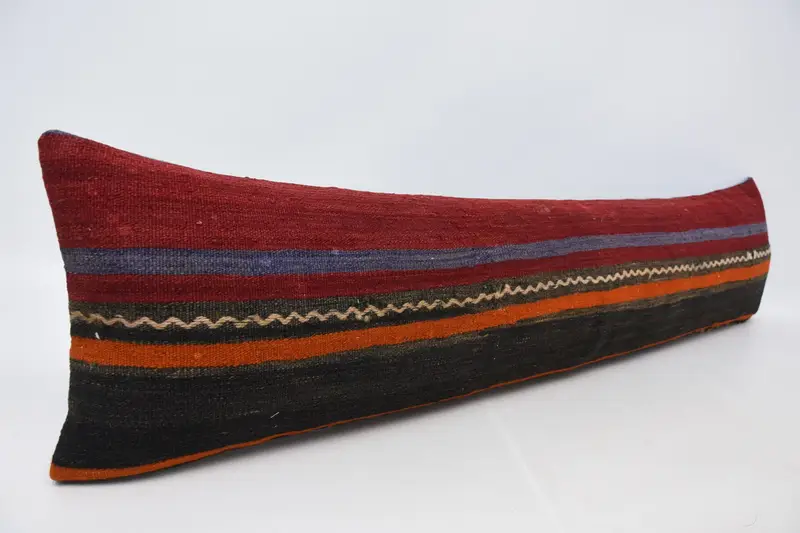 Ethnic Pillow Sham, Home Decor Pillow, Cushion Cover, Outdoor Bolster Pillow, Kilim Pillow, 12x48 Red Cushion Case, Interior Designer Pillow - 3