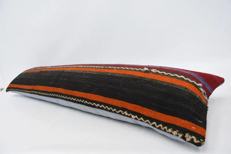 Ethnic Pillow Sham, Home Decor Pillow, Cushion Cover, Outdoor Bolster Pillow, Kilim Pillow, 12x48 Red Cushion Case, Interior Designer Pillow - 5