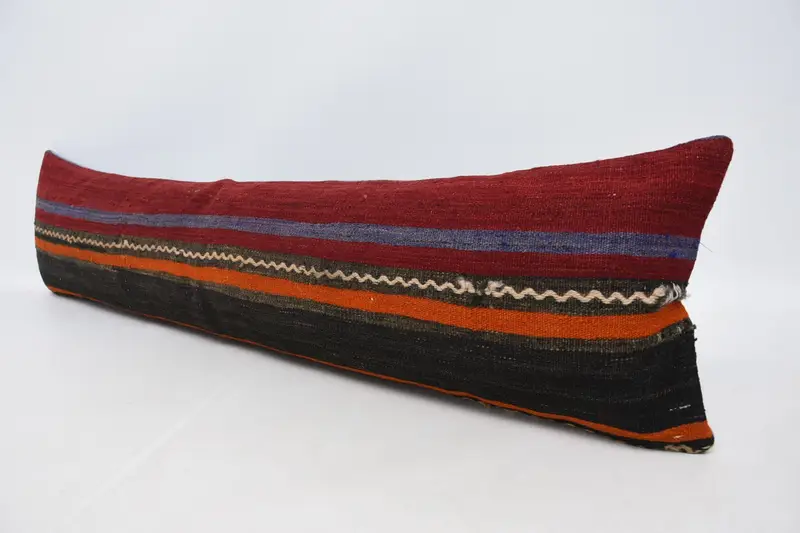 Ethnic Pillow Sham, Home Decor Pillow, Cushion Cover, Outdoor Bolster Pillow, Kilim Pillow, 12x48 Red Cushion Case, Interior Designer Pillow - 4