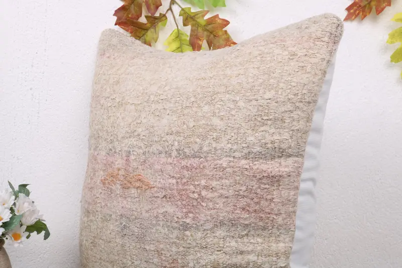 18x18 Beige Pillow Cover, Outdoor Pillow, Handmade Kilim Cushion, Home Decor Pillow, Outdoor Patio Pillow Cover, Pillow for Sofa, Cushion Cover - 5