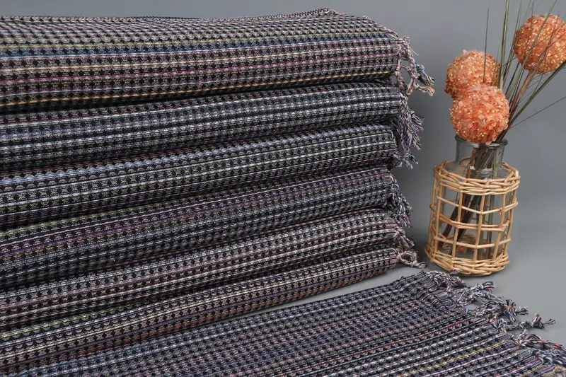 Custom Turkish Cotton Hand Towel Navy, Beige, 38x18 Inches