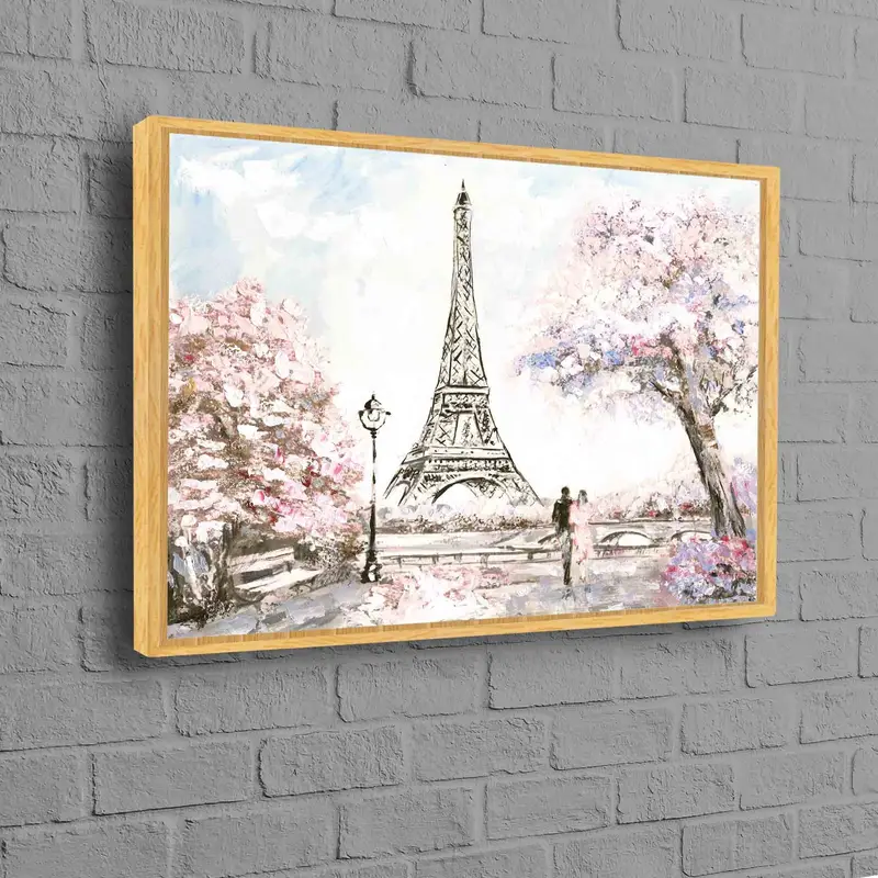 Eiffel Tower Canvas: Paris Landmark Couple Valentine Gift