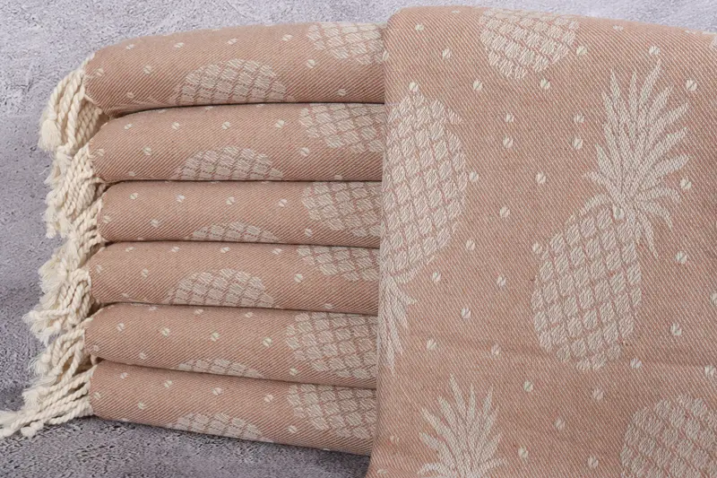 Gift For The Home Decor, Beach Towel Bulk, Halloween Gifts, Housewarming Gift, Large Turkish Towel, 80x40 Cotton Pineapple Design Towel, Custom Gift - 1