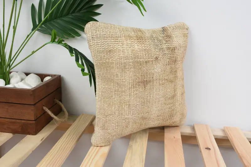 Decorative Throw Pillow Case, 12x12 Brown Cushion, Antique Pillows, Couch Cushion Cover, Kilim Cushion Sham, Wholesale Cushion, Gift Pillow, Pillow - 4