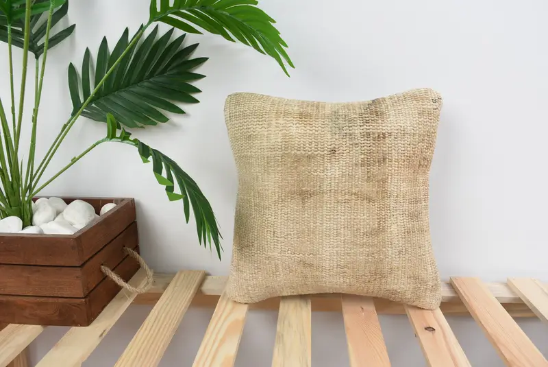 Decorative Throw Pillow Case, 12x12 Brown Cushion, Antique Pillows, Couch Cushion Cover, Kilim Cushion Sham, Wholesale Cushion, Gift Pillow, Pillow - 1