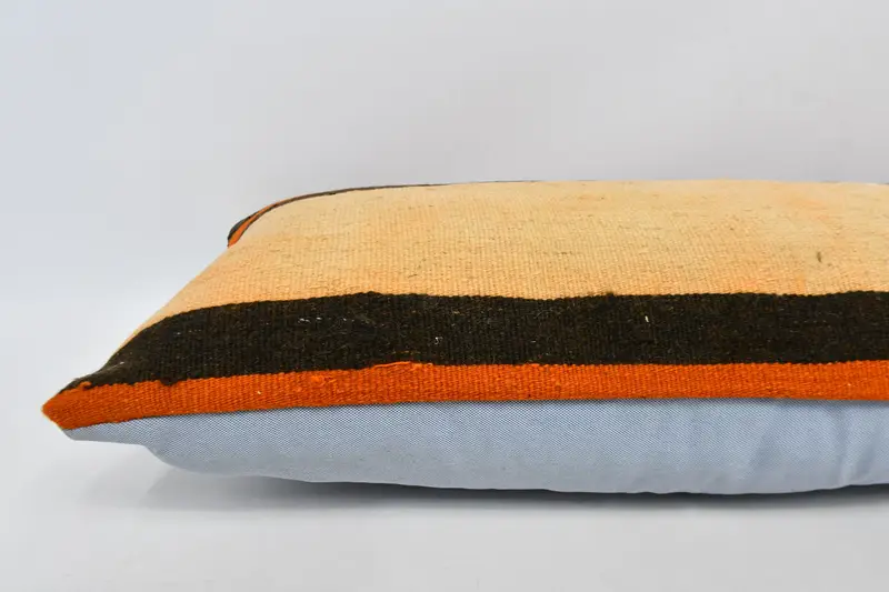 Cushion Cover, Vintage Kilim Pillow, 16x48 Beige Cushion, Anatolian Pillow Case, Boho Pillow Sham Cover, Antique Pillows, Boho Chic Pillow Cover - 6