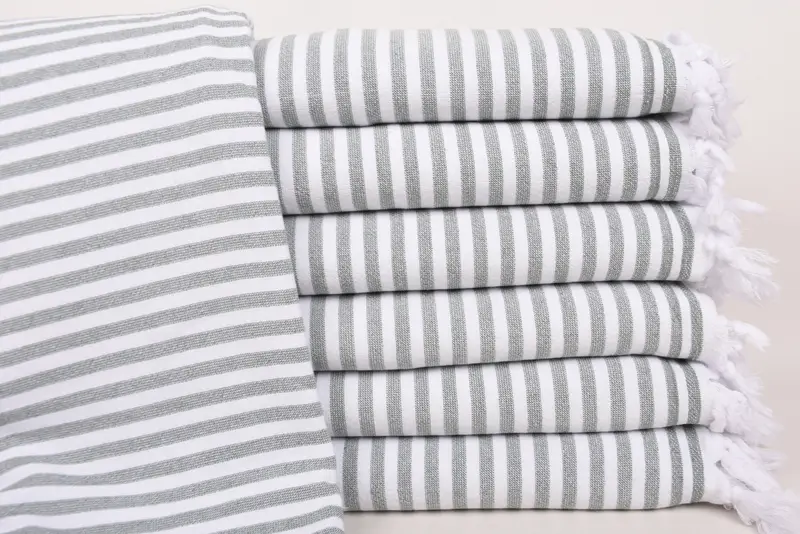 Gym Towel, Handwoven Turkish Towel, Bridal Shower Favor, Quick-dry towel, Soft towel, Bachelorette Party Gift, 70x36 Linen Terry Striped Towel - 1