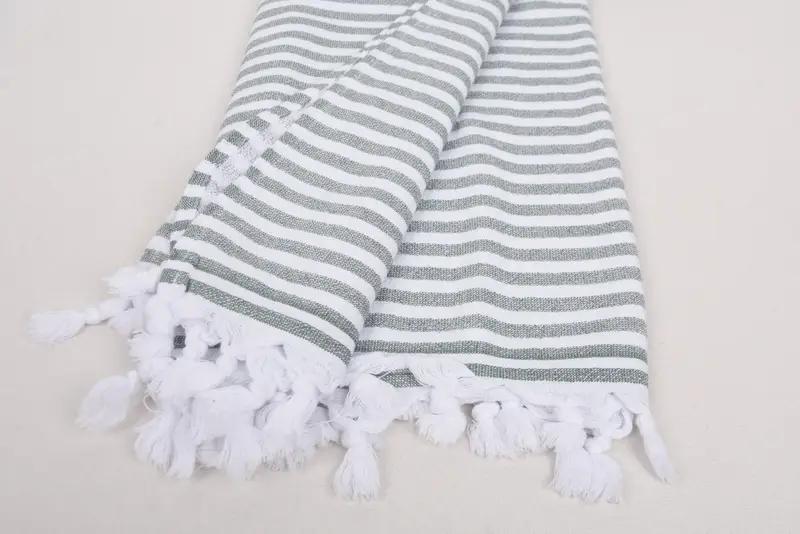 Gym Towel, Handwoven Turkish Towel, Bridal Shower Favor, Quick-dry towel, Soft towel, Bachelorette Party Gift, 70x36 Linen Terry Striped Towel - 8