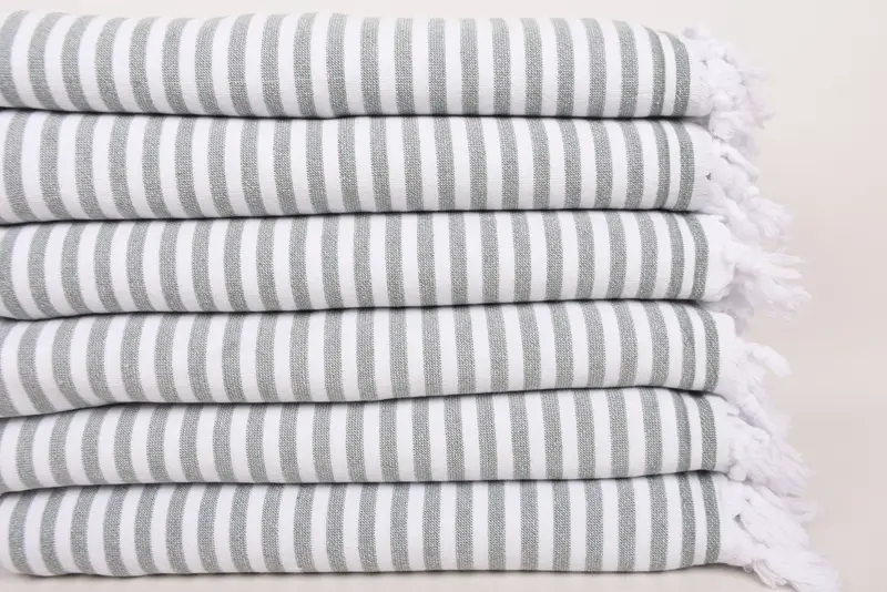 Gym Towel, Handwoven Turkish Towel, Bridal Shower Favor, Quick-dry towel, Soft towel, Bachelorette Party Gift, 70x36 Linen Terry Striped Towel - 3