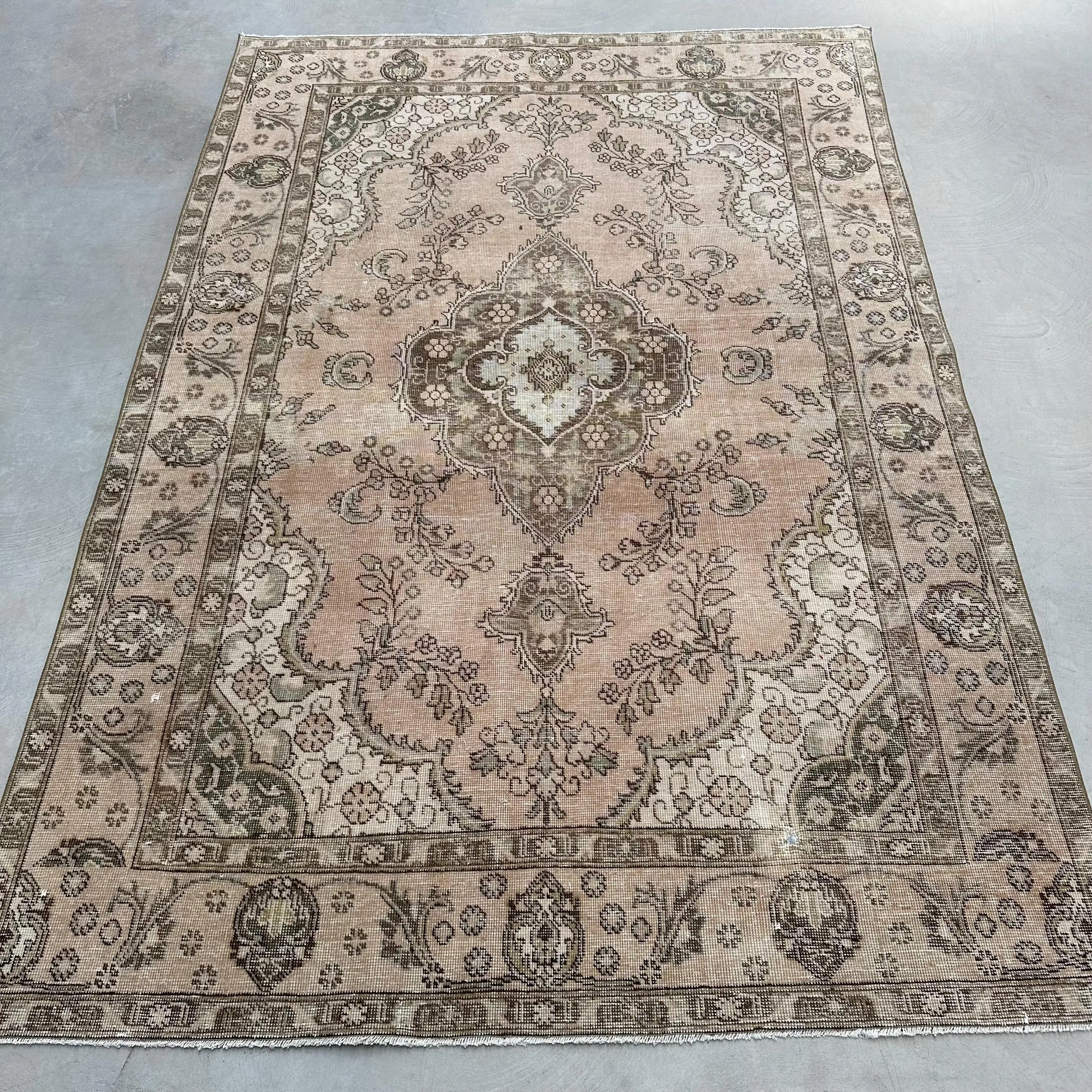 Türk Halısı, 6.2x9.3 ft Büyük Halı, Kahverengi Gri Yün Halı - 1