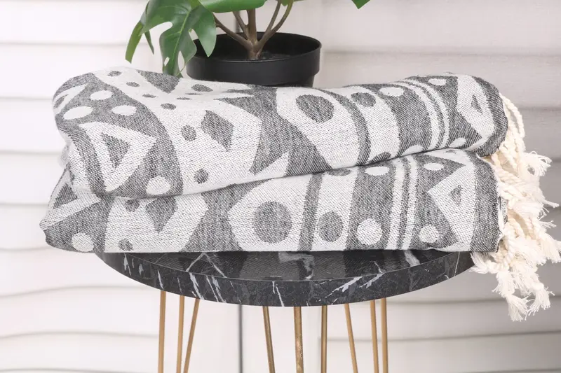 Absorbent towel, Cotton towel, Fringed Turkish towel for poolside, 70x40 Cotton Round Pattern Towel, Bridal Shower Favor, Turkish beach towel - 4