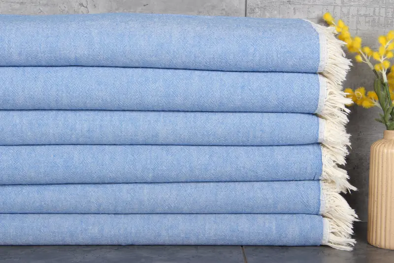 Personalized Sax Blue Solid Bath Towel, 24x40 Inches, Organic Cotton