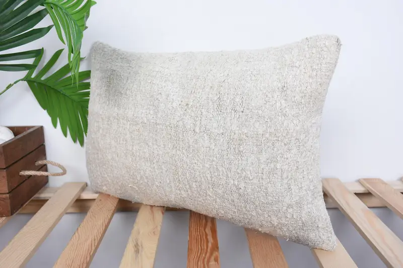 Interior Designer Pillow, 12x20 White Pillow Cover, Gift Pillow, Natural Cushion Case, Couch Cushion Cover, Kilim Pillow Cover, Cushion Case - 5
