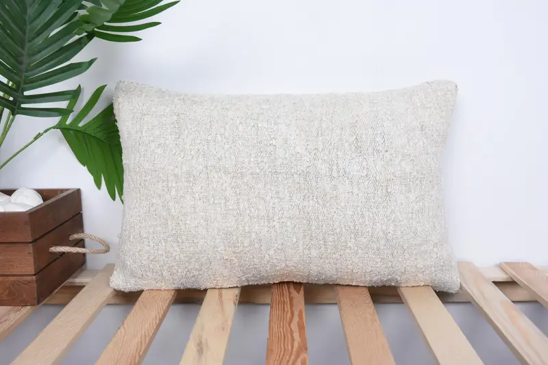 Interior Designer Pillow, 12x20 White Pillow Cover, Gift Pillow, Natural Cushion Case, Couch Cushion Cover, Kilim Pillow Cover, Cushion Case - 1