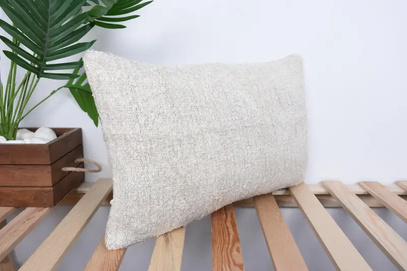 Interior Designer Pillow, 12x20 White Pillow Cover, Gift Pillow, Natural Cushion Case, Couch Cushion Cover, Kilim Pillow Cover, Cushion Case - 4