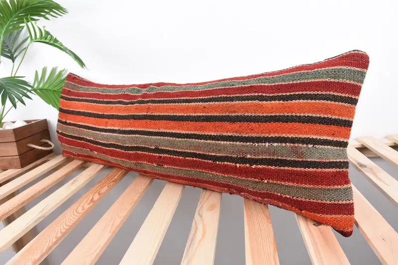Turkish Pillow, 12x36 Red Pillow Cover, Vintage Pillow, Cushion, Garden Cushion Case, Traditional Pillow Cover, Interior Designer Pillow - 5