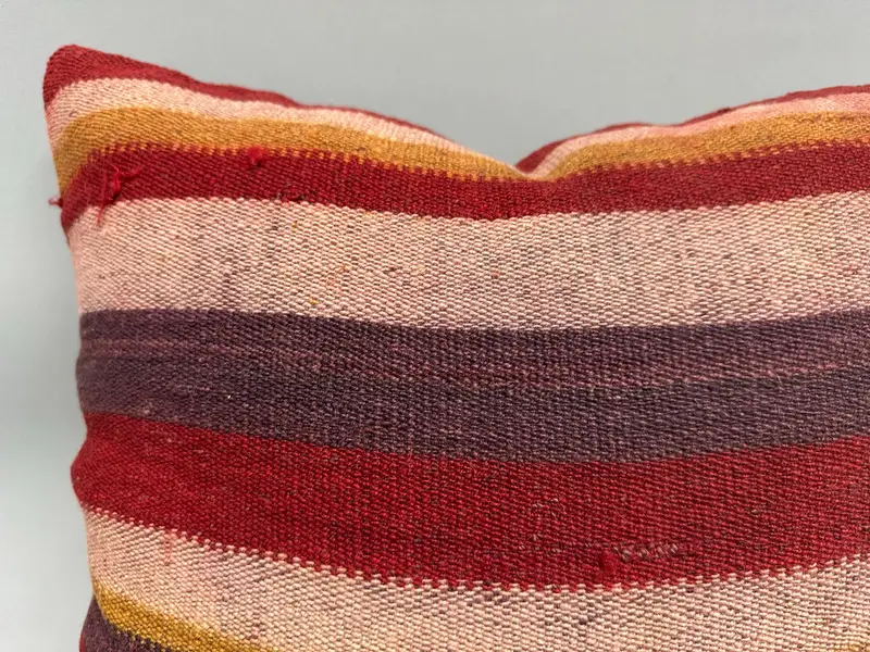 Cushion Case, Turkish Kilim Pillow, Kilim Cushion Sham, 20x20 Red Cushion Case, Ethnic Throw Cushion, Vintage Pillow, Couch Pillow Case - 5