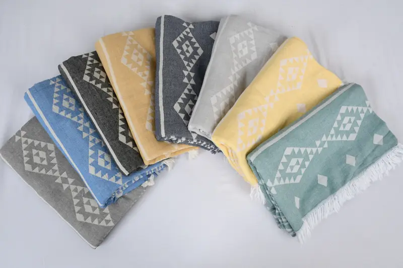 70x60 Cotton Geometric Towel, Bachelorette Party Decorations, Decorative Blanket, Woven Throw Blanket, Aesthetic Blanket, Personalized Blanket - 2