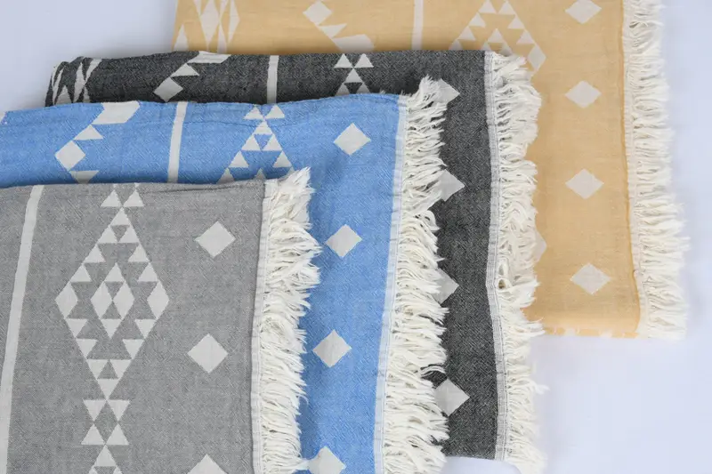 70x60 Cotton Geometric Towel, Bachelorette Party Decorations, Decorative Blanket, Woven Throw Blanket, Aesthetic Blanket, Personalized Blanket - 4