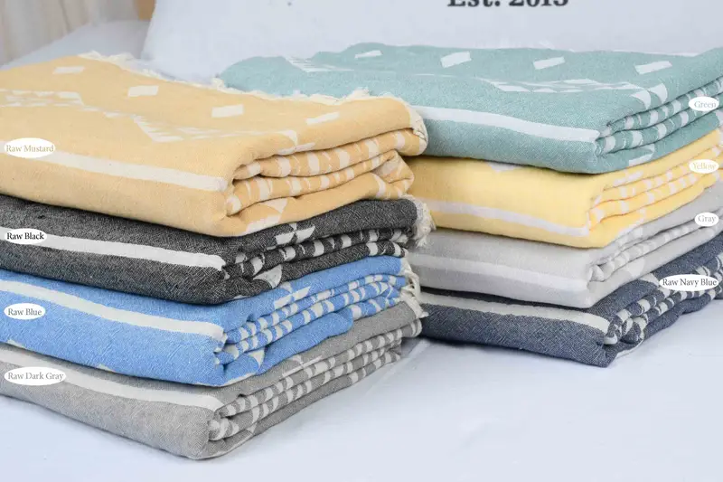 70x60 Cotton Geometric Towel, Bachelorette Party Decorations, Decorative Blanket, Woven Throw Blanket, Aesthetic Blanket, Personalized Blanket - 1