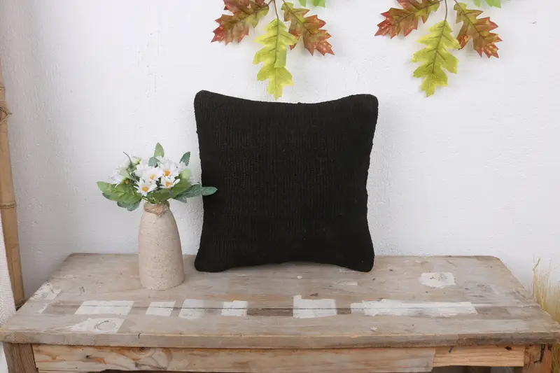 Boho Pillow, Throw Kilim Pillow, Accent Throw Pillow Case, 12x12 Brown Pillow Sham, Handmade Kilim Cushion, Pet Pillow, Pillow Case - 1