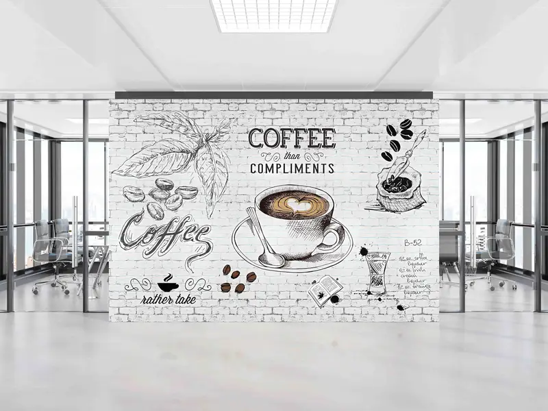 Elegante Küchentapete für Kaffeeliebhaber: Bedruckt, künstlerisch, einzigartig