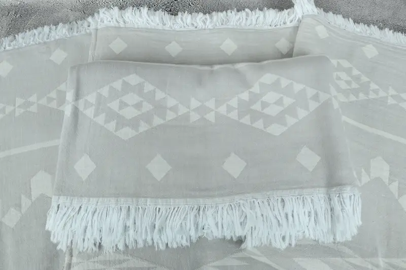 Anniversary Gift For Her, Organic Throw, 70x60 Cotton Geometric Towel, Custom Shower Curtain, Personalized Blanket, Bridesmaid Gifts, Wedding Favors - 4