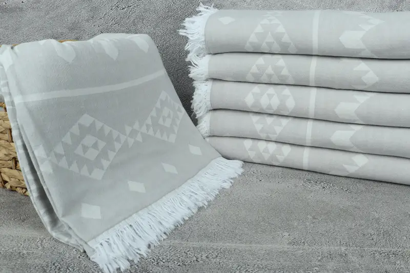 Anniversary Gift For Her, Organic Throw, 70x60 Cotton Geometric Towel, Custom Shower Curtain, Personalized Blanket, Bridesmaid Gifts, Wedding Favors - 3
